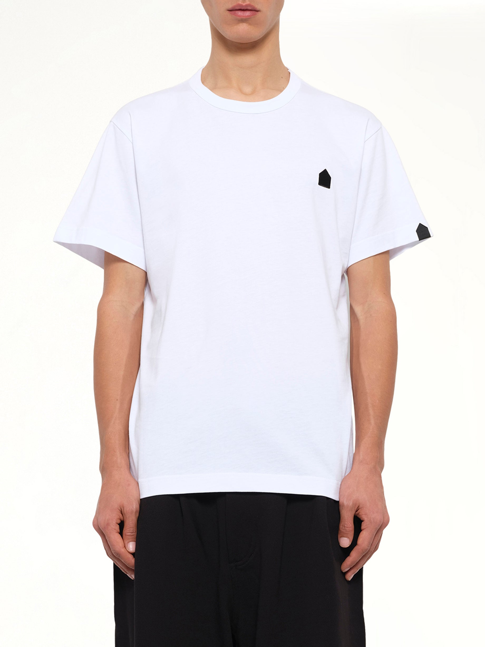 Football Back Print Shortsleeve Knit T-Shirt in White