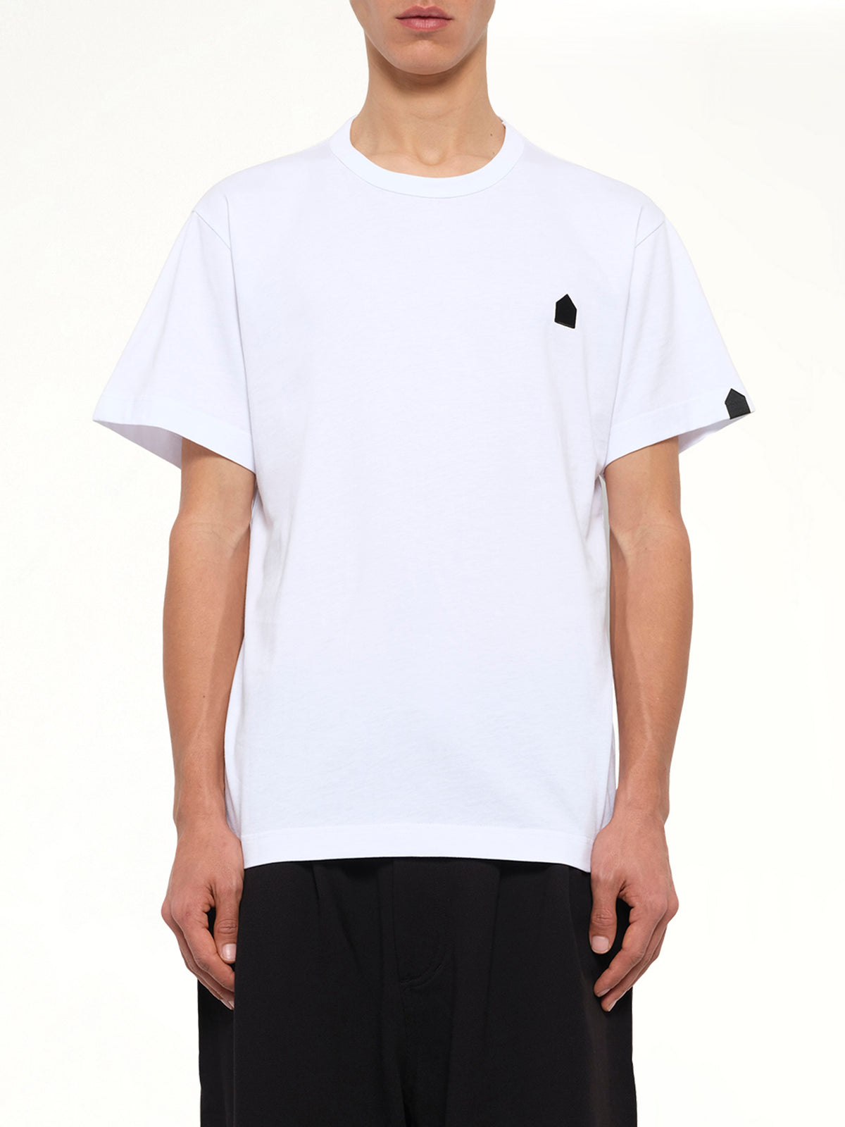 Football Back Print Shortsleeve Knit T-Shirt in White