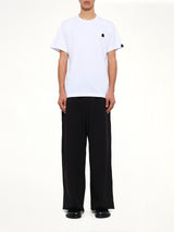 Football Back Print Shortsleeve Knit T-Shirt in White