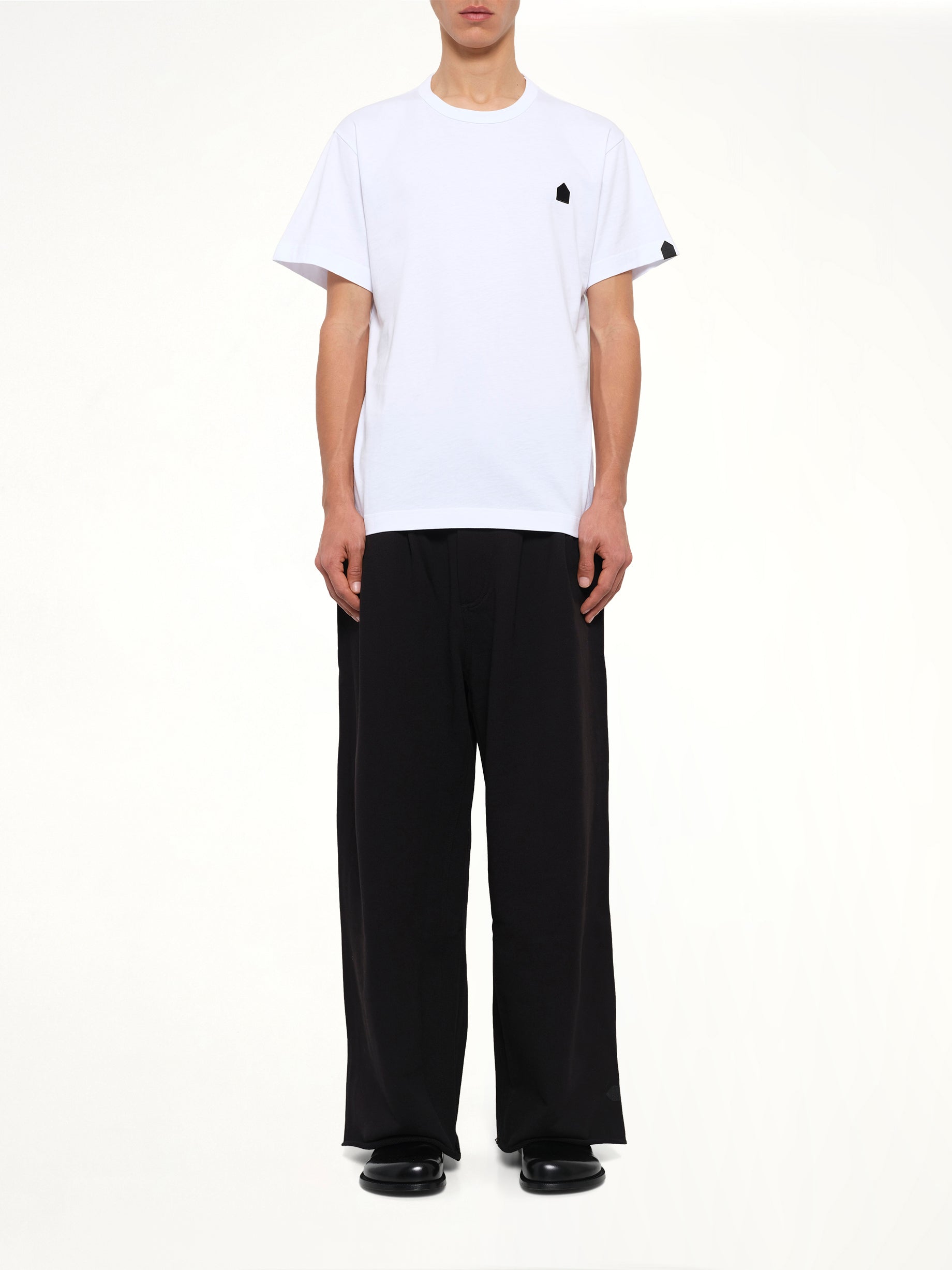 Football Back Print Shortsleeve Knit T-Shirt in White
