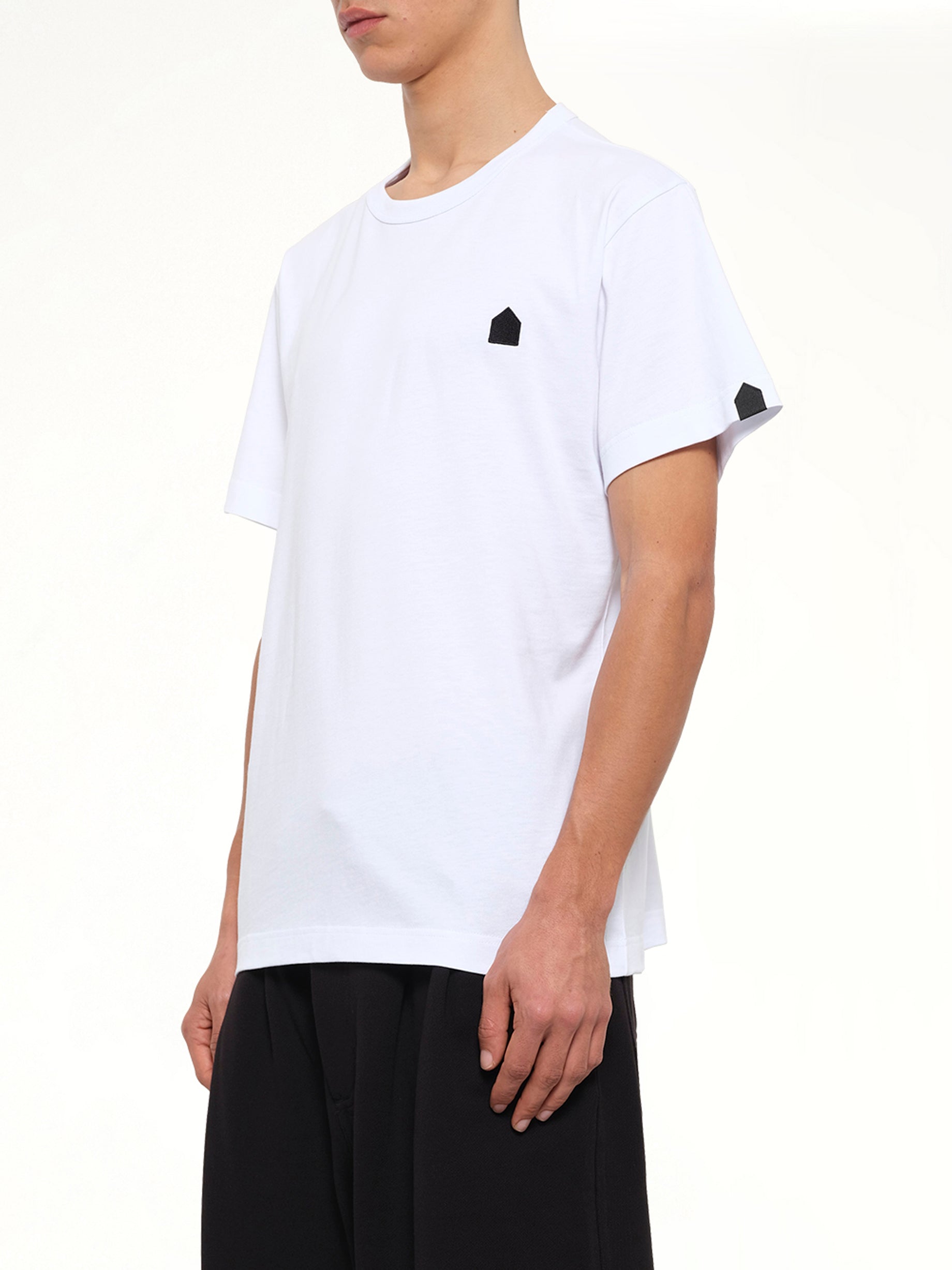 Football Back Print Shortsleeve Knit T-Shirt in White