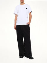 Football Back Print Shortsleeve Knit T-Shirt in White