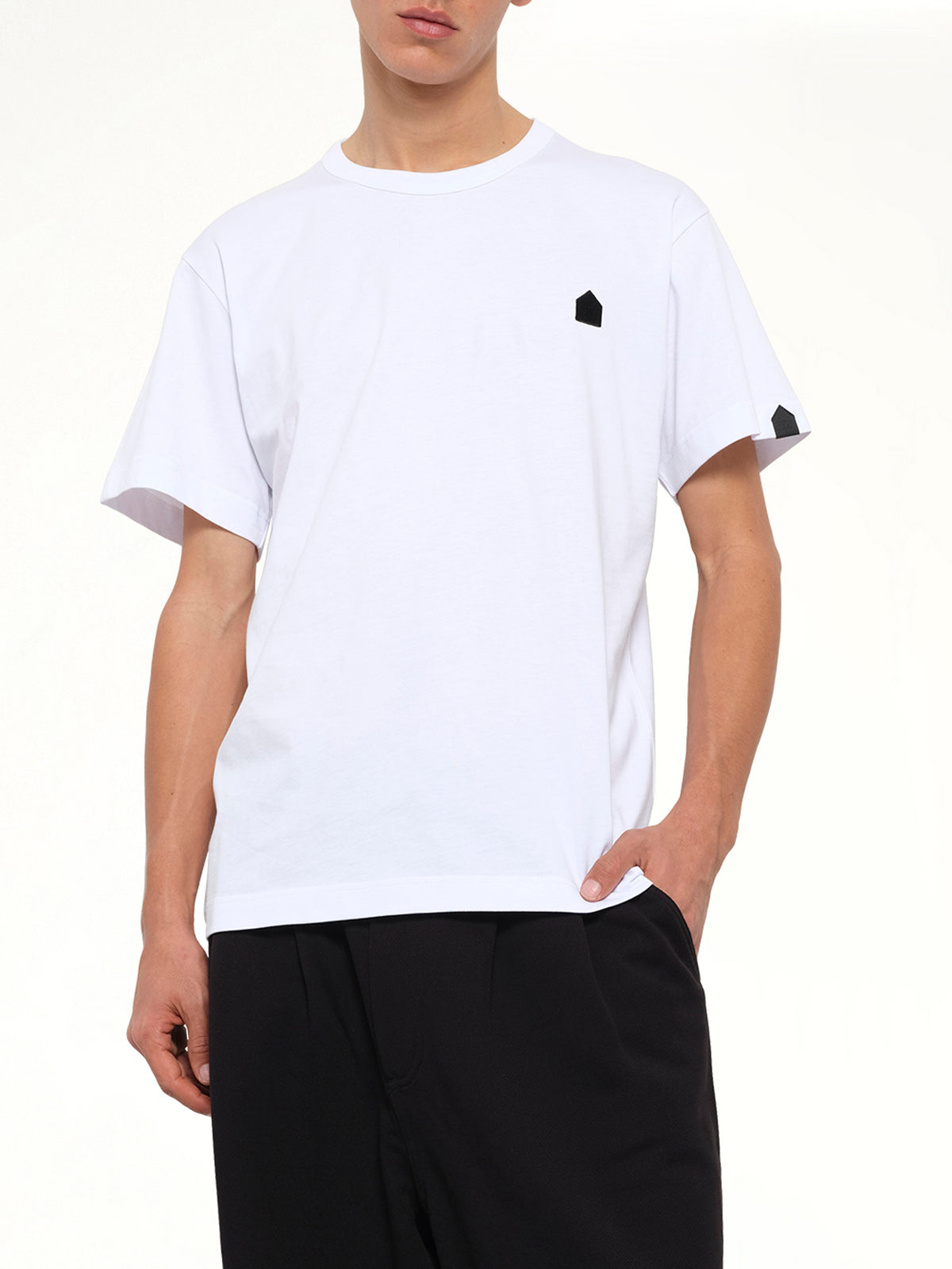 Football Back Print Shortsleeve Knit T-Shirt in White
