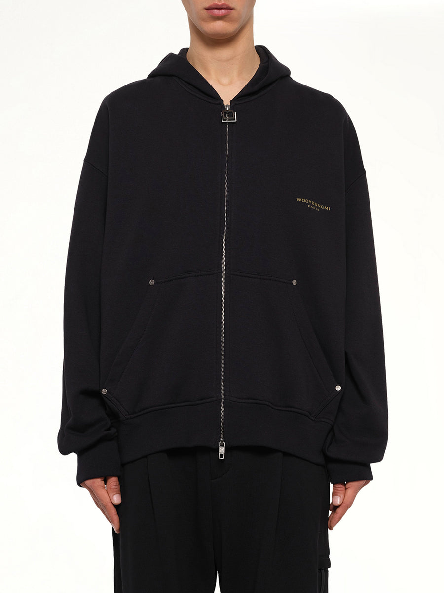 Forest Print Hoodie in Black