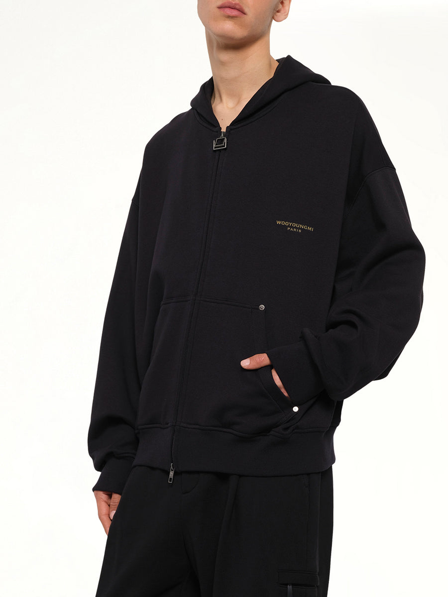 Forest Print Hoodie in Black