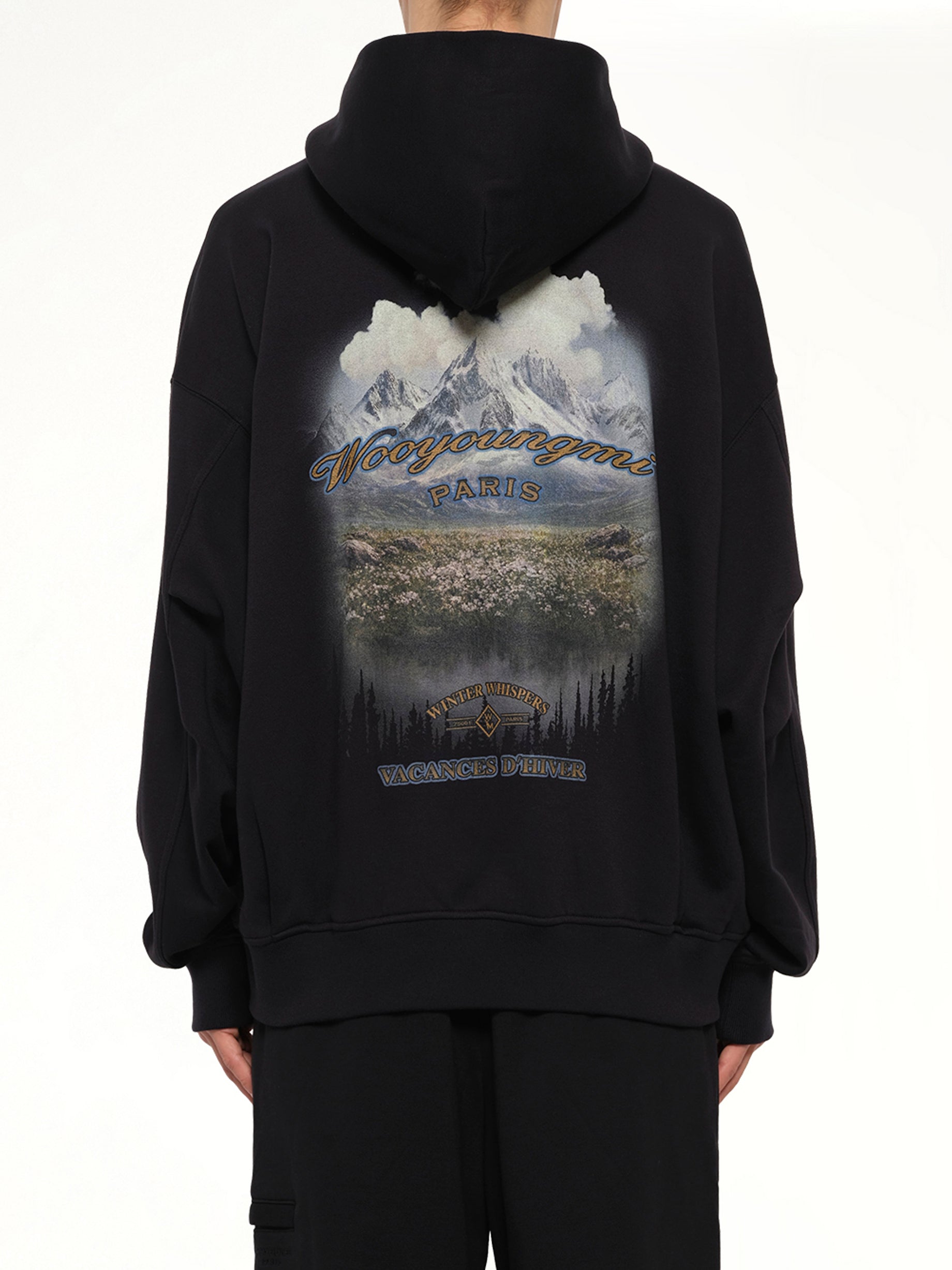 Forest Print Hoodie in Black