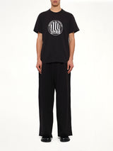 Large Emblem Print Shortsleeve Knit T-Shirt in Black