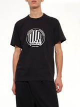 Large Emblem Print Shortsleeve Knit T-Shirt in Black