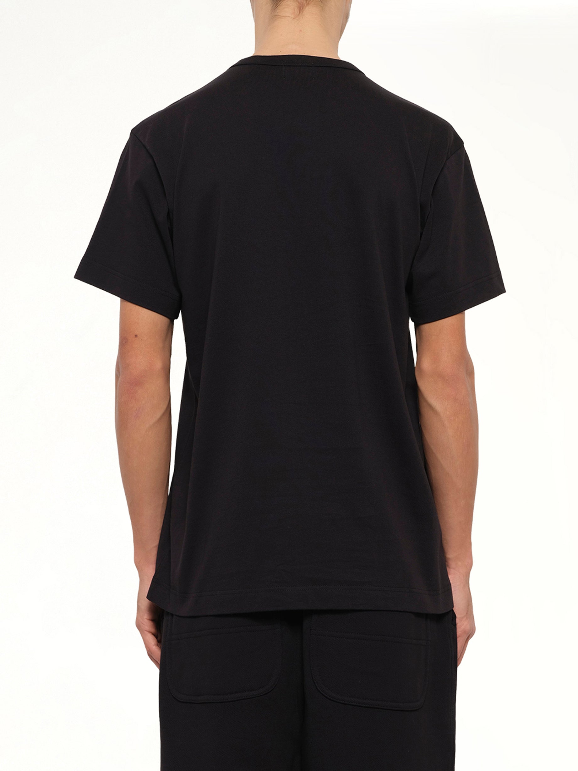 Large Emblem Print Shortsleeve Knit T-Shirt in Black