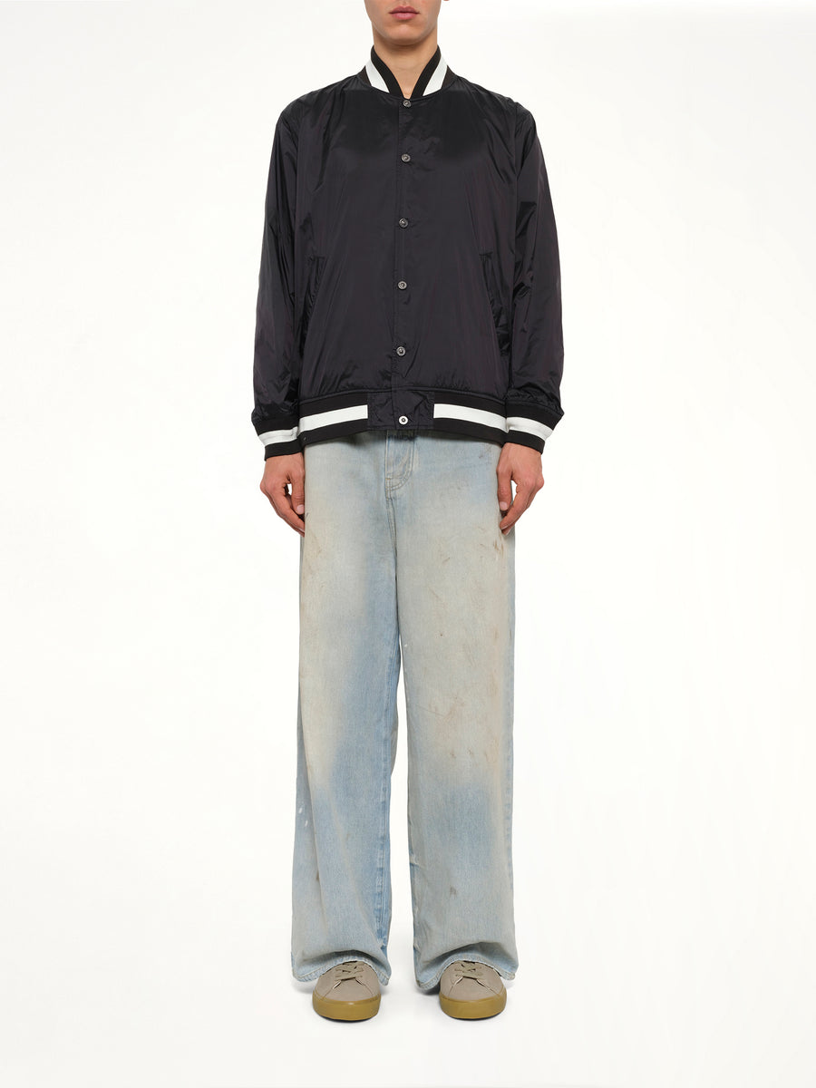 Non Down Basic Reversible Studium Jacket in Black