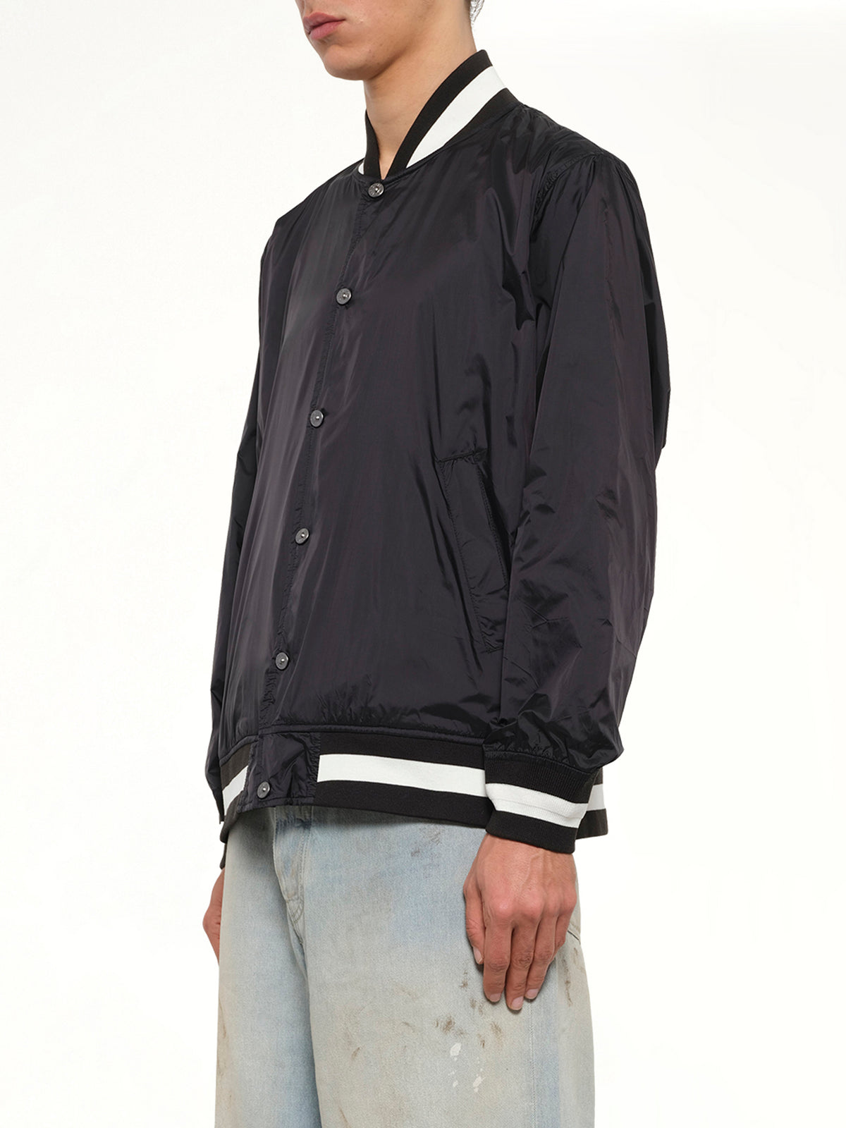 Non Down Basic Reversible Studium Jacket in Black