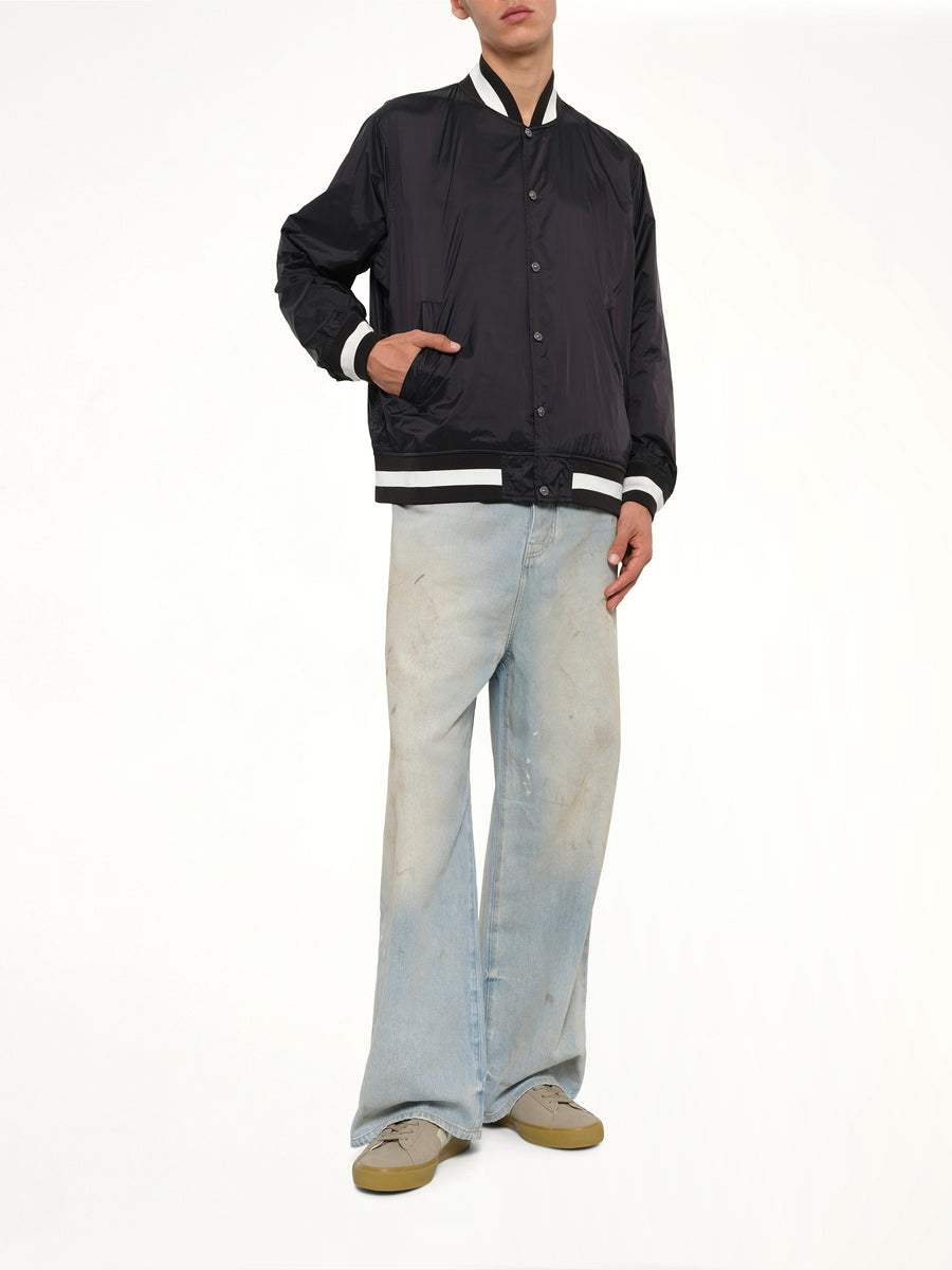 Non Down Basic Reversible Studium Jacket in Black
