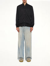 Non Down Basic Reversible Studium Jacket in Black