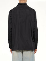 Non Down Military Button Slit Shirt in Black