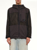Non Down Mountain Reversible W-Zip Hood Jacket in Black/Dark Olive
