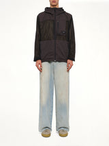 Non Down Mountain Reversible W-Zip Hood Jacket in Black/Dark Olive