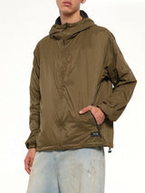 Non Down Mountain Reversible W-Zip Hood Jacket in Black/Dark Olive