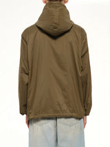 Non Down Mountain Reversible W-Zip Hood Jacket in Black/Dark Olive