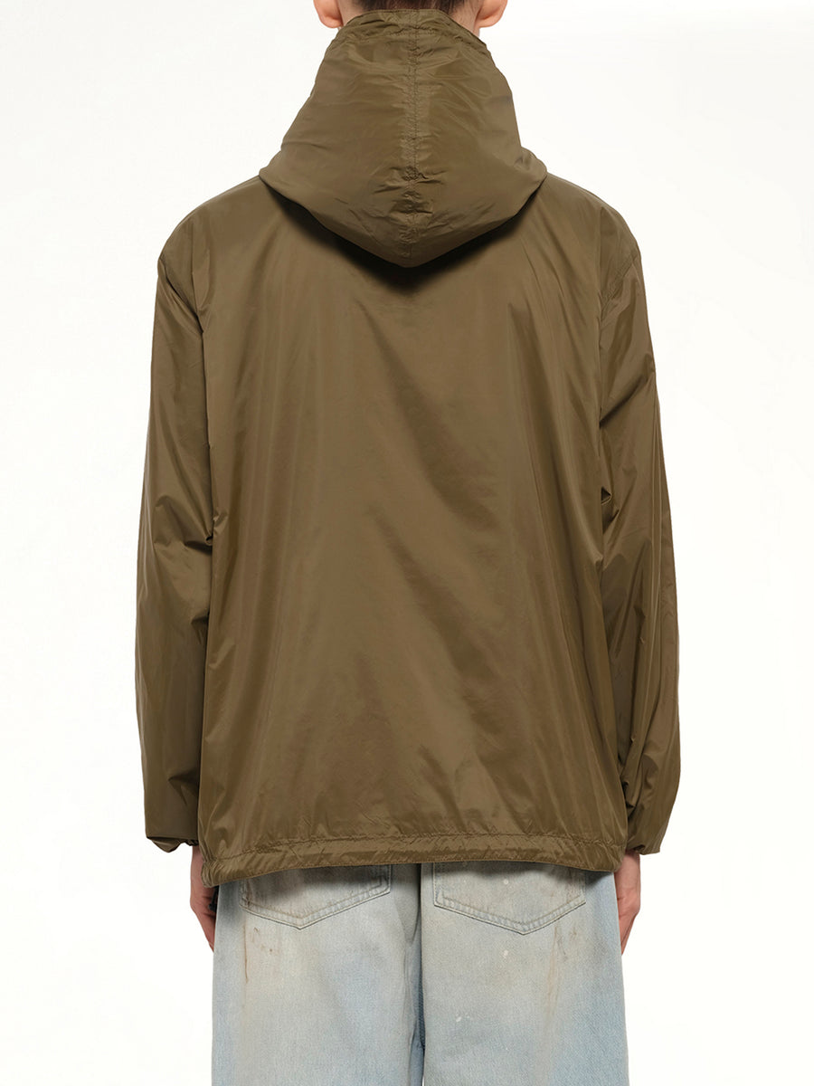 Non Down Mountain Reversible W-Zip Hood Jacket in Black/Dark Olive