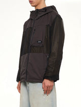 Non Down Mountain Reversible W-Zip Hood Jacket in Black/Dark Olive
