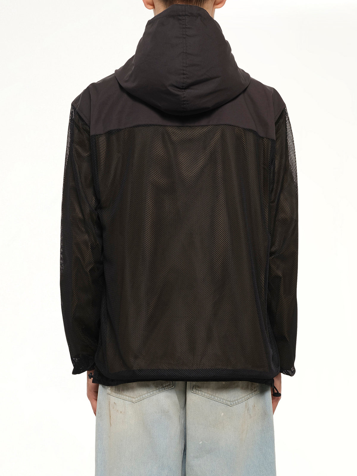 Non Down Mountain Reversible W-Zip Hood Jacket in Black/Dark Olive