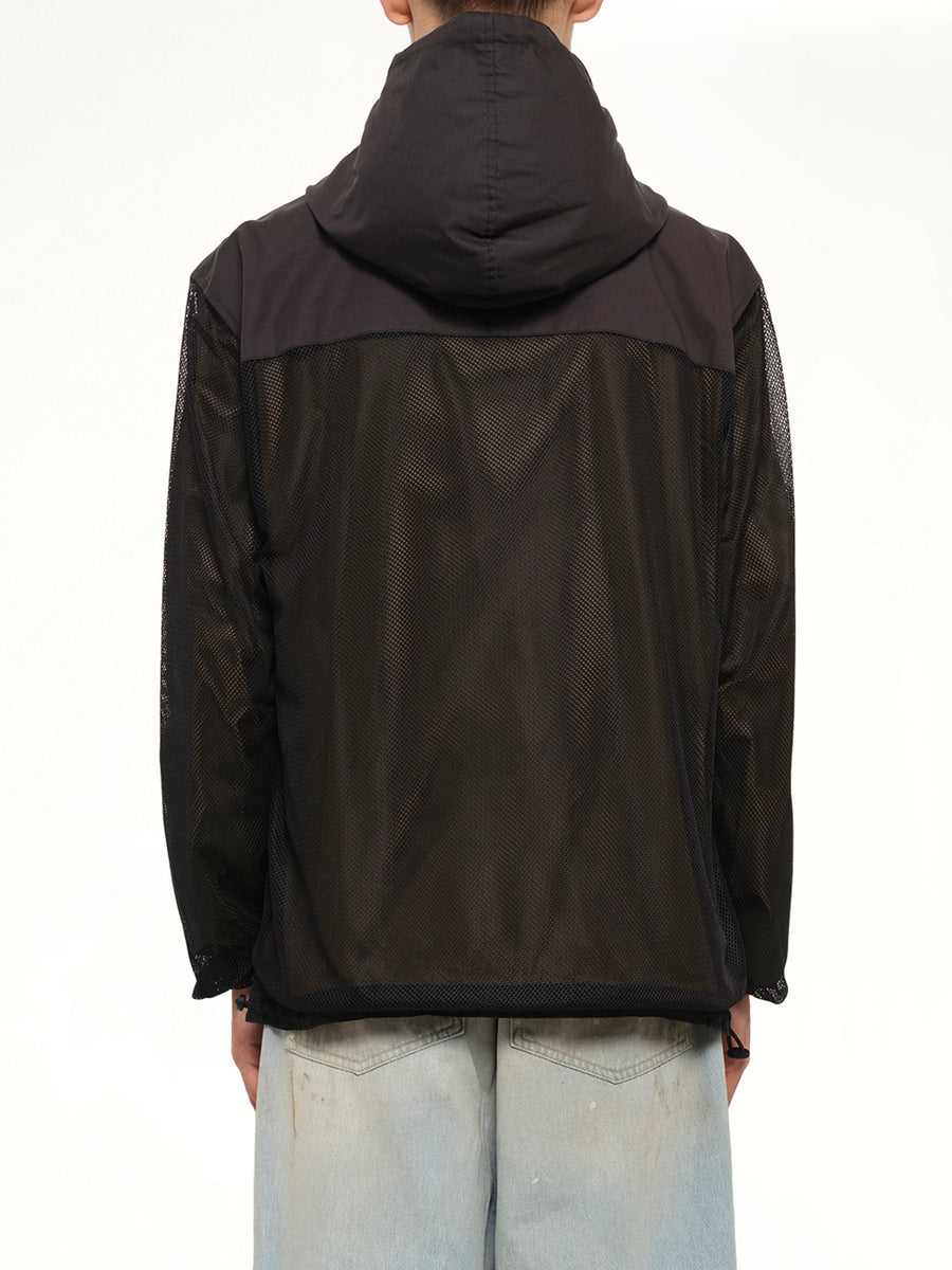 Non Down Mountain Reversible W-Zip Hood Jacket in Black/Dark Olive