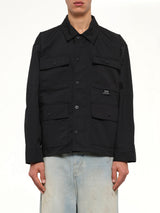 Non Down Work Button Coverall in Black