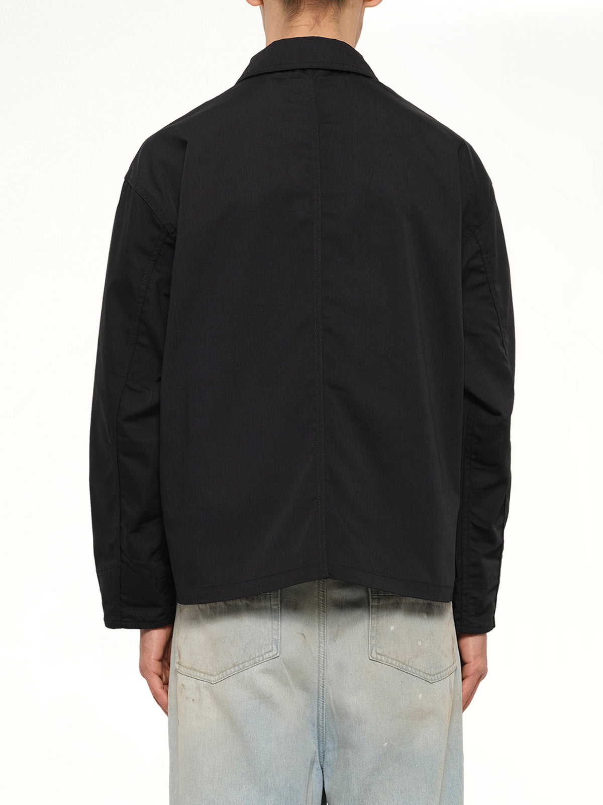 Non Down Work Button Coverall in Black