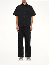 Non Down Work Half Sleeve Shirt in Black