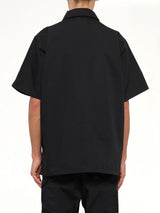 Non Down Work Half Sleeve Shirt in Black