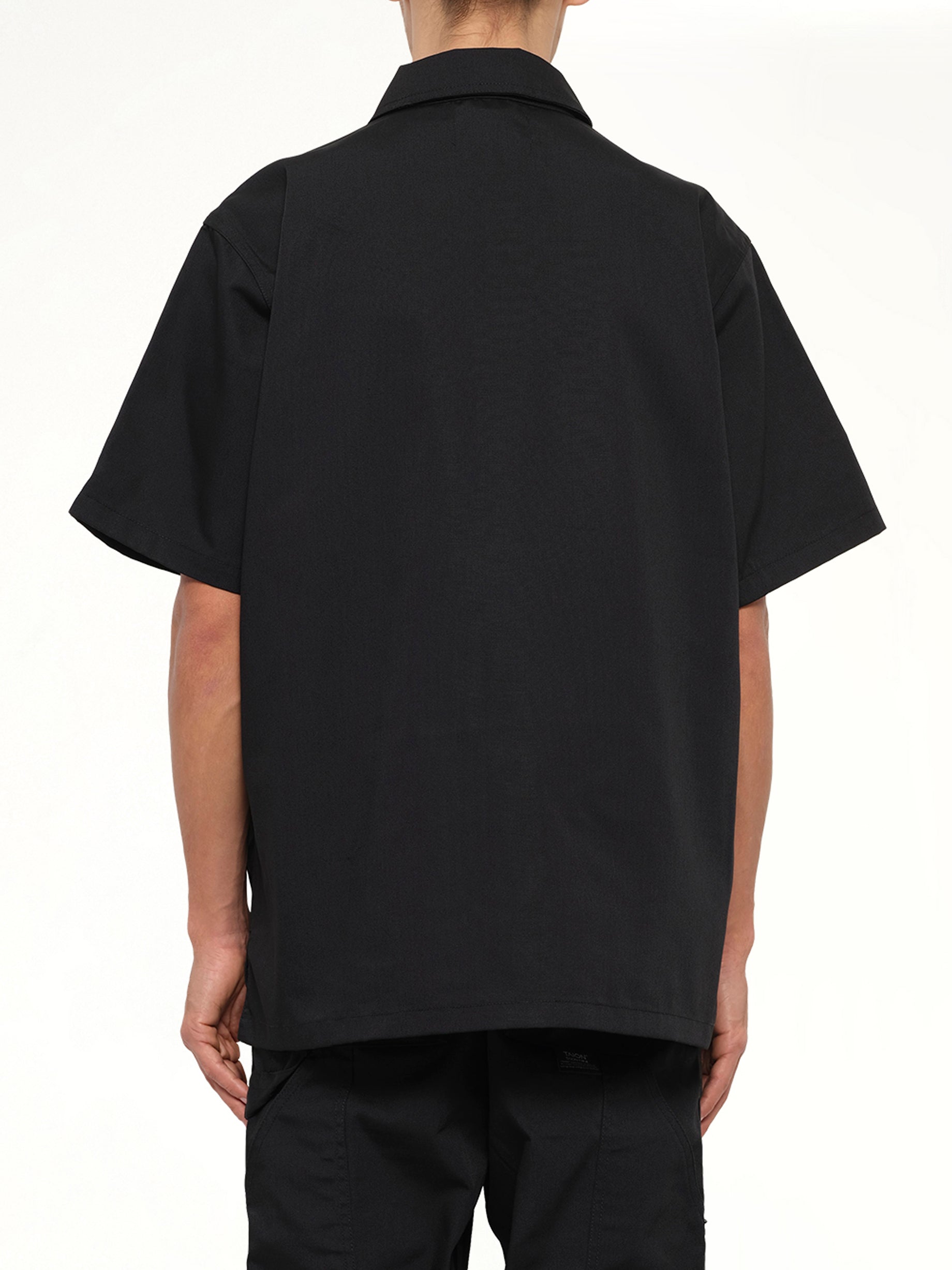 Non Down Work Half Sleeve Shirt in Black