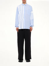 Printed Striped Woven Shirt in Blue