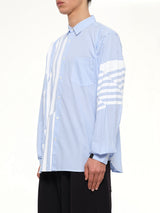 Printed Striped Woven Shirt in Blue