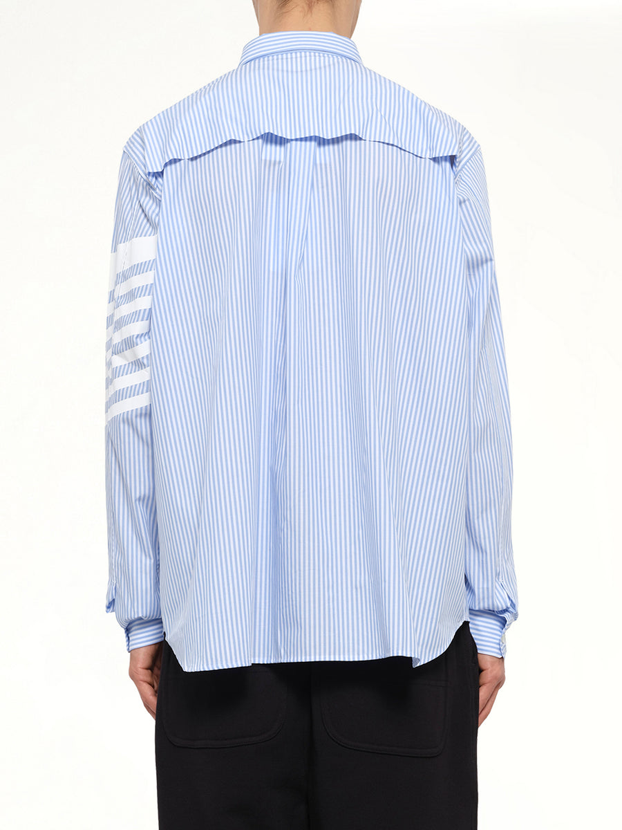 Printed Striped Woven Shirt in Blue
