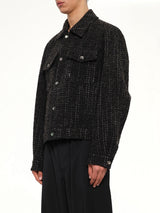 Tweed Trucker Jacket in Black