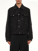 Tweed Trucker Jacket in Black