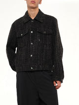 Tweed Trucker Jacket in Black