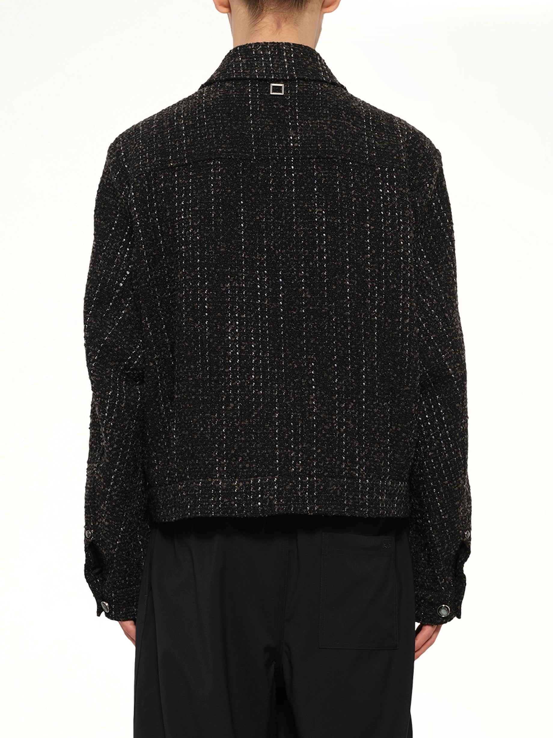 Tweed Trucker Jacket in Black