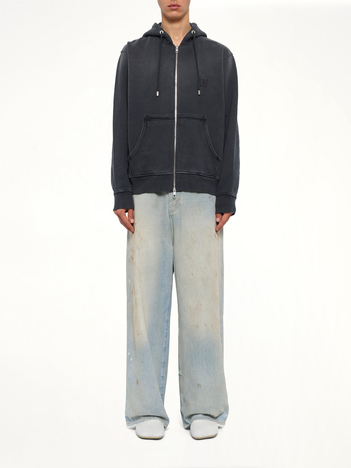 Washed Hoodie in Grey