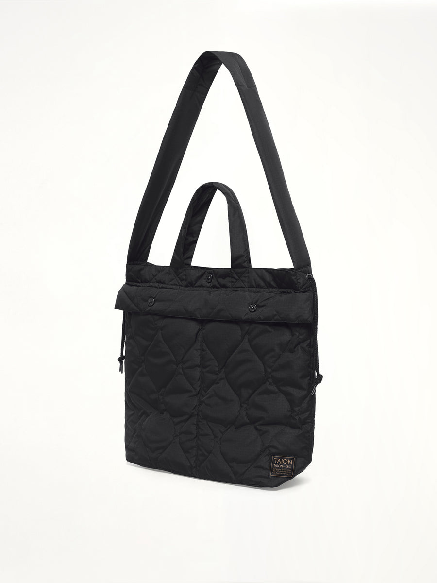 Military Down Helmet Shoulder Bag in Black
