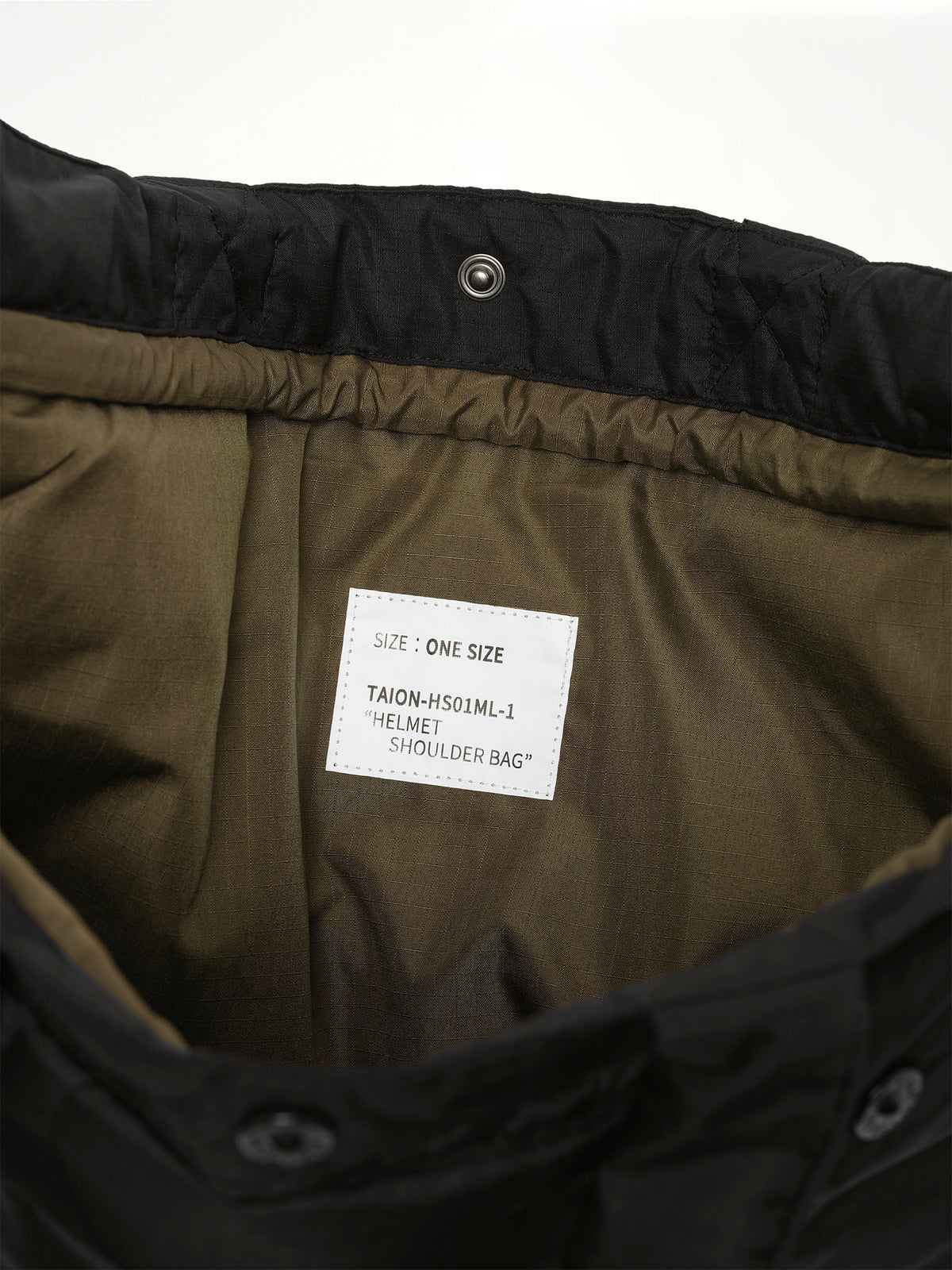 Military Down Helmet Shoulder Bag in Black