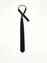 Woven Strap Closure Tie in Black