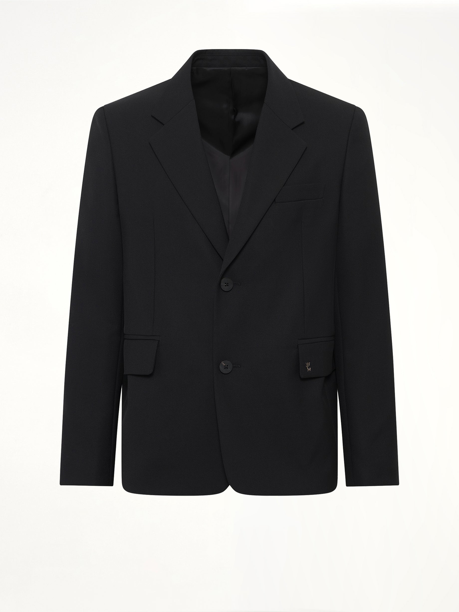 2 Button Wool Blazer in Black