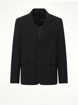 2 Button Wool Blazer in Black