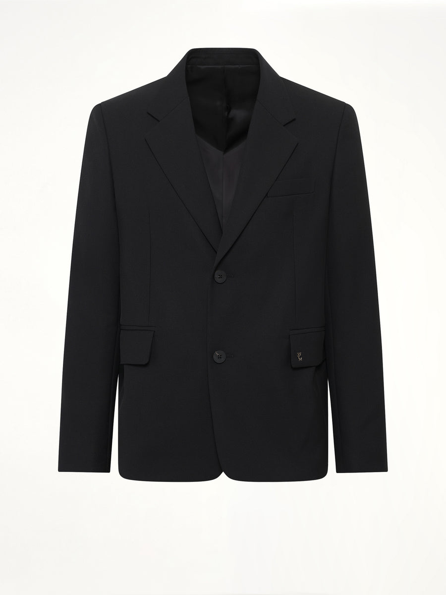 2 Button Wool Blazer in Black