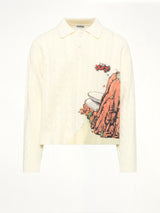 Cliff Crash Cable Knit Rugby in Cream