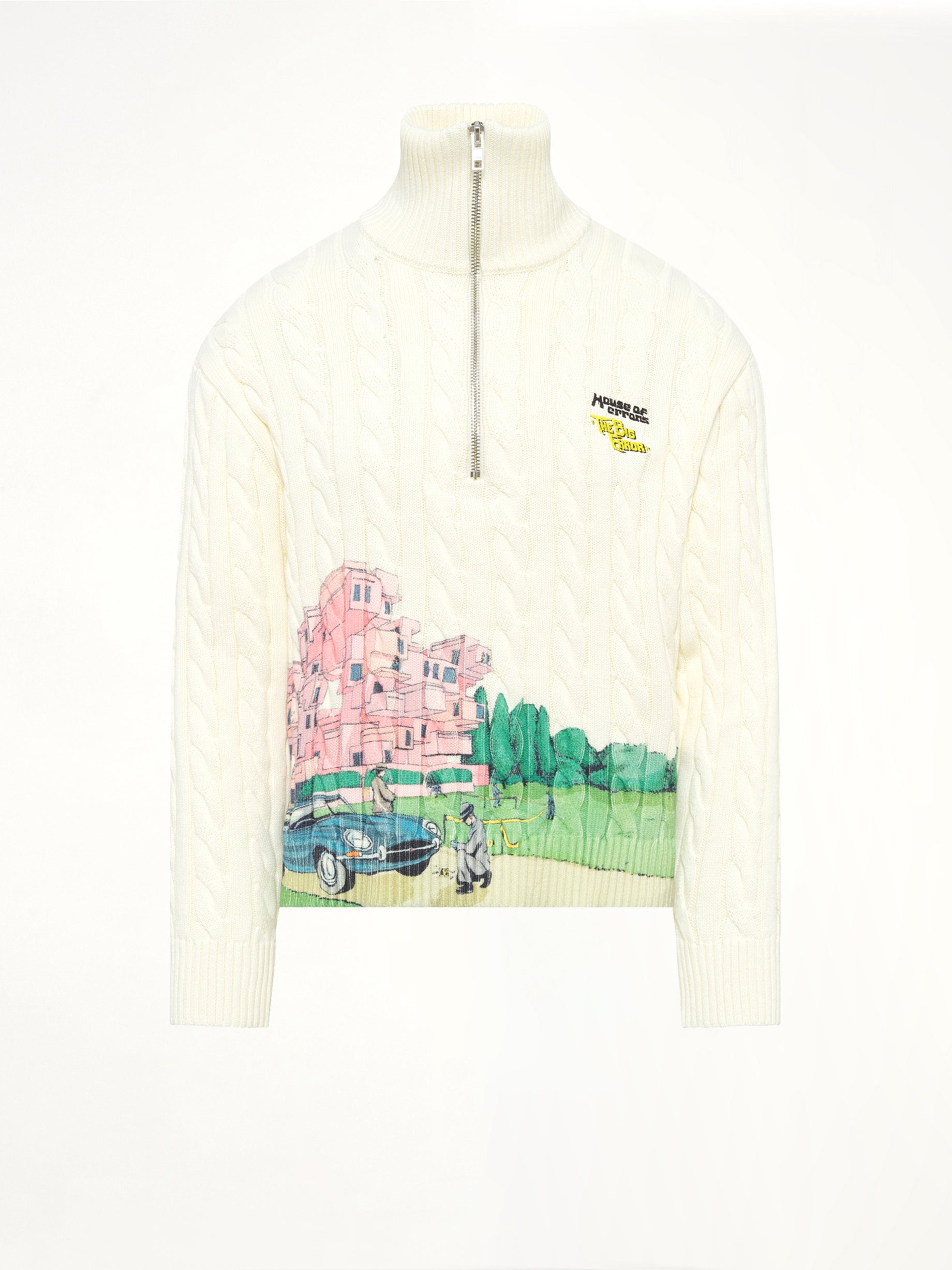 Crime Scene Cable Knit Sweater in Cream