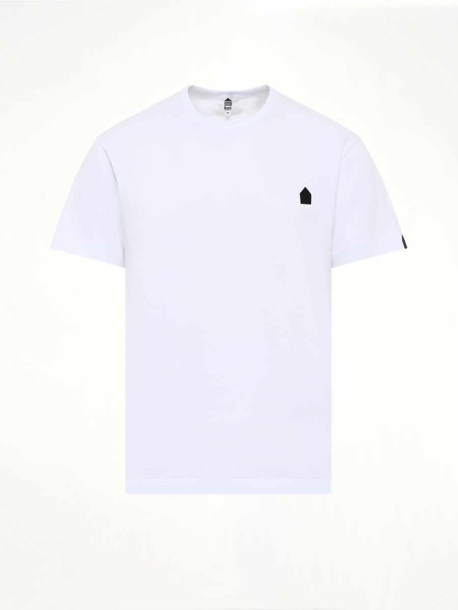 Football Back Print Shortsleeve Knit T-Shirt in White