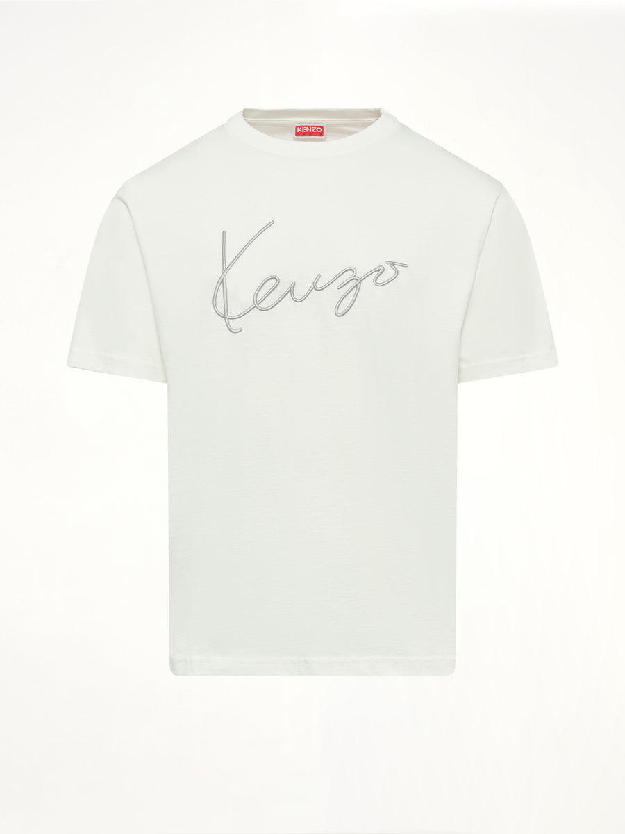 Gots Kenzo Big Signature Classic T-Shirt in Off White