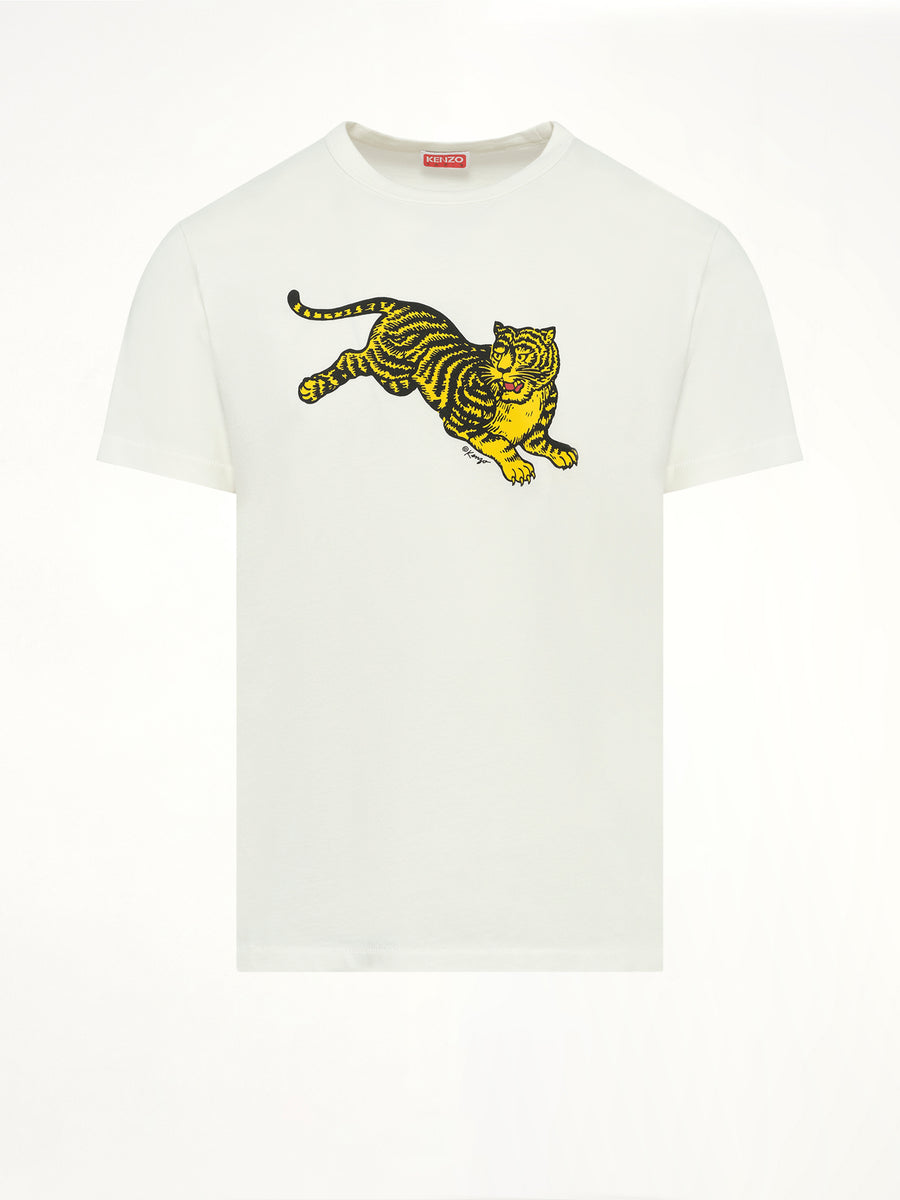 Gots Kenzo Jumping Tiger Slim T-Shirt in Off White